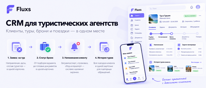 CRM для туристических агентств — CRM Fluxs